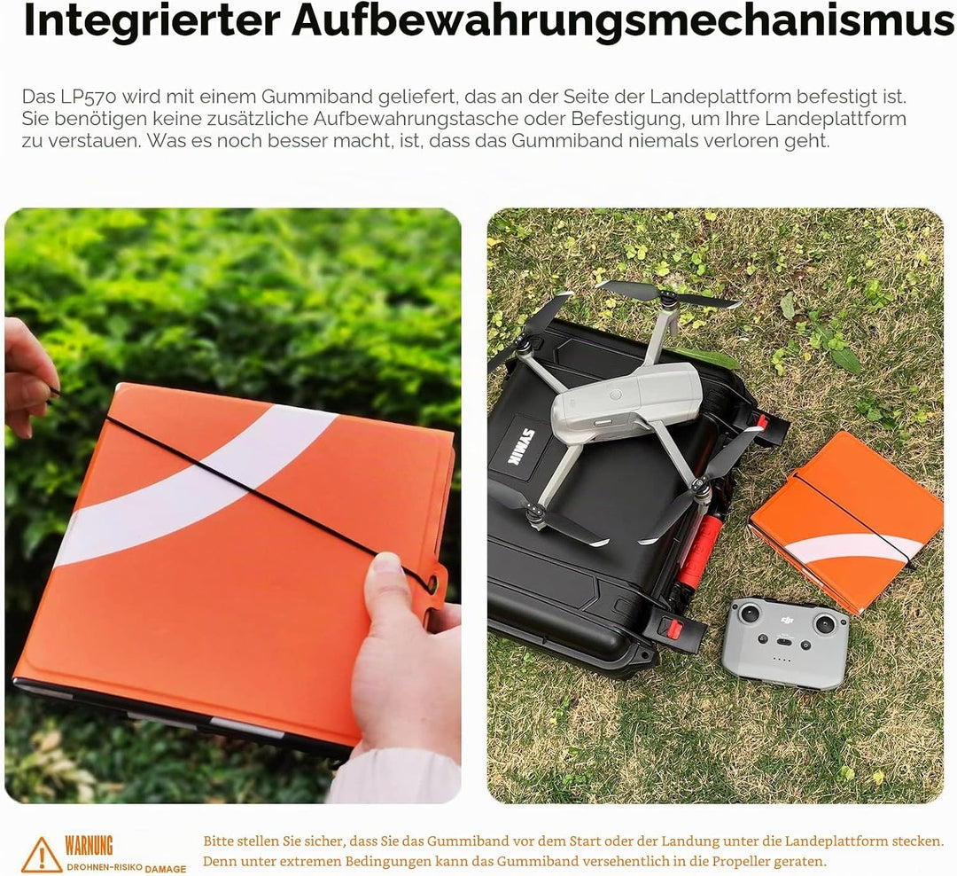 SYMIK LP570 Drohnen Landeplatz, 22,5"/57cm Gewichtet Doppelseitig Wasserdicht Faltbarer Hubschrauber