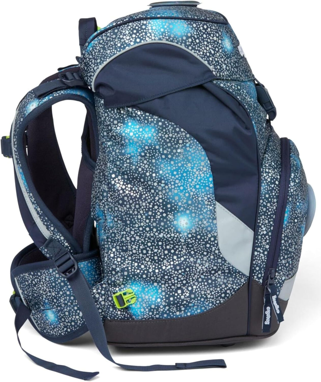 ergobag Prime Ergonomischer Schulrucksack Galassie Bär blau silber