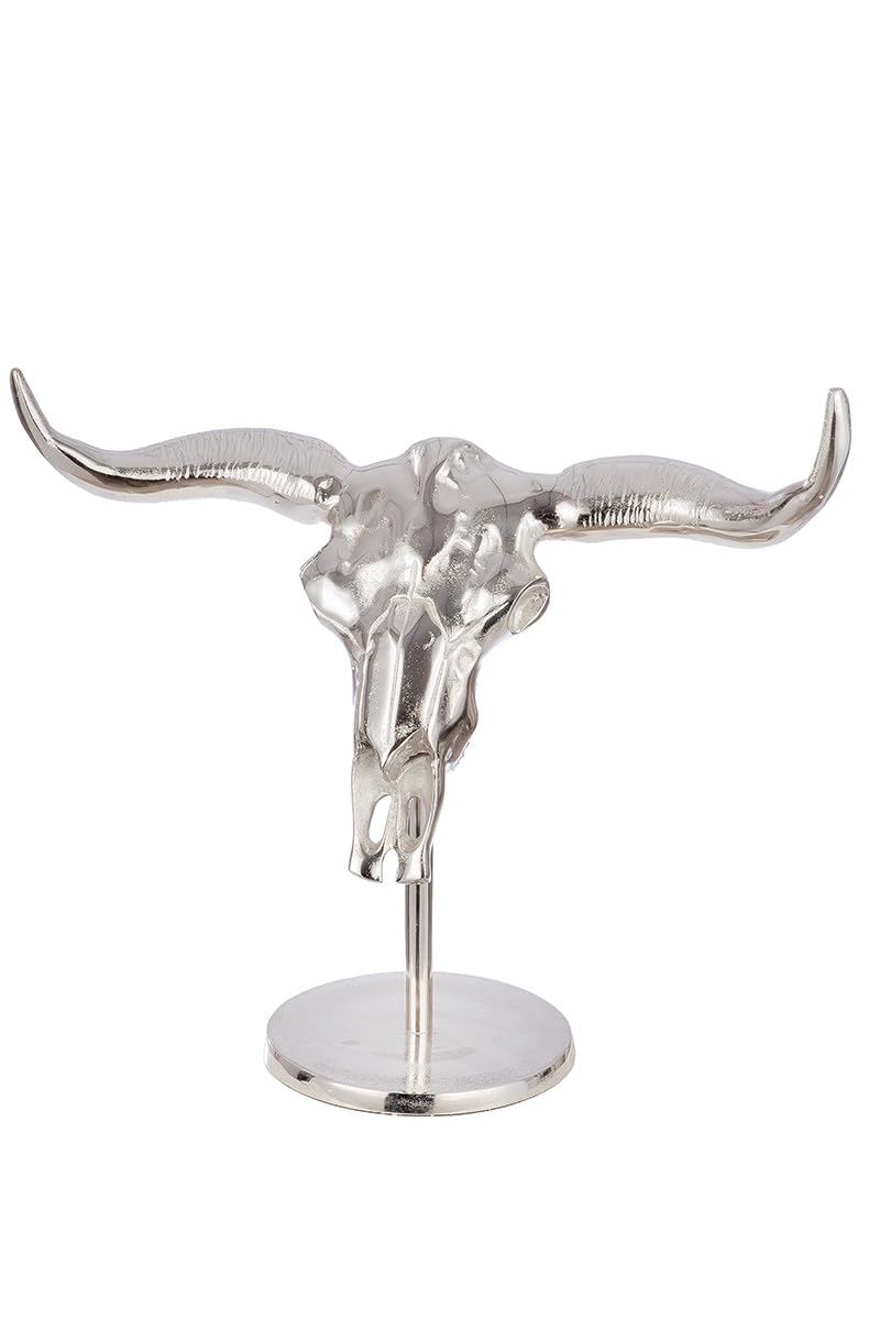 Casablanca Deko Skulptur Figur Wanddekoration XL - aus Aluminium - zum Stellen Hängen - silberne Dek