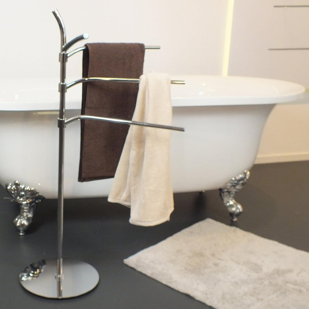 kela 22872 Handtuchhalter, 3 Arme, Rostfrei, Verchromtes Metall, 30 x 30 x 98.5 cm Höhe, Saltus, Sal