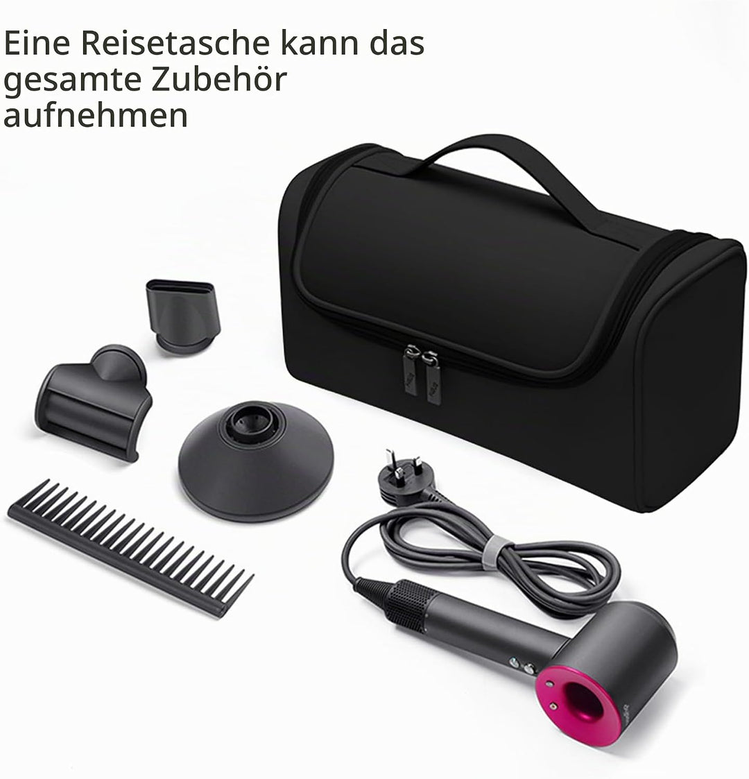Reisetasche für Haartrockner, Tragbare Aufbewahrungstasche für Haartrockner mit Aufhängehaken, Wasse