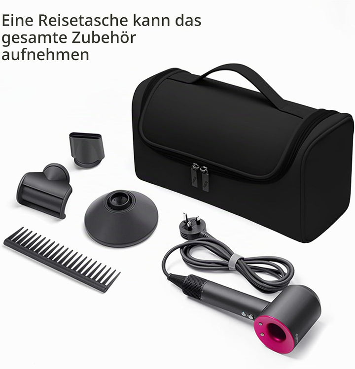 Reisetasche für Haartrockner, Tragbare Aufbewahrungstasche für Haartrockner mit Aufhängehaken, Wasse