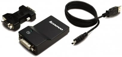 Lenovo USB 3.0 DVI/VGA Mon Adapter, Schwarz