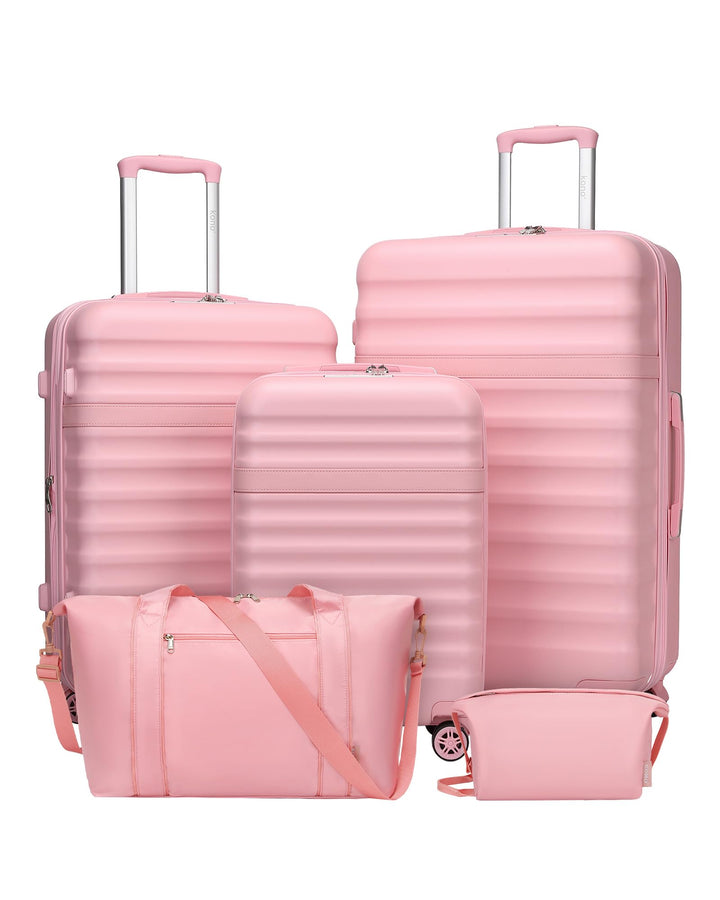 KONO Koffer Set 5-teilig Hartschalenkoffer ABS+PC, Handgepäck/Mittel/Gross Reisekoffer mit TSA Schlo