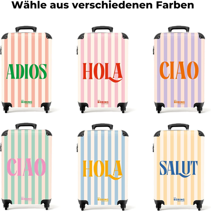 Handgepäck Koffer 55x40x20 Personalisiert - Reisekoffer mit Rollen, Leichtgewicht Hartschalenkoffer,