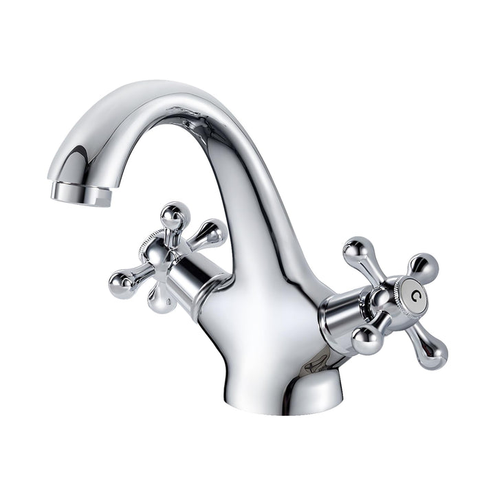 Wasserhahn Bad Mischbatterie, Bad Armaturen Chrom Waschtischarmatur aus Messing, Waschbeckenarmatur
