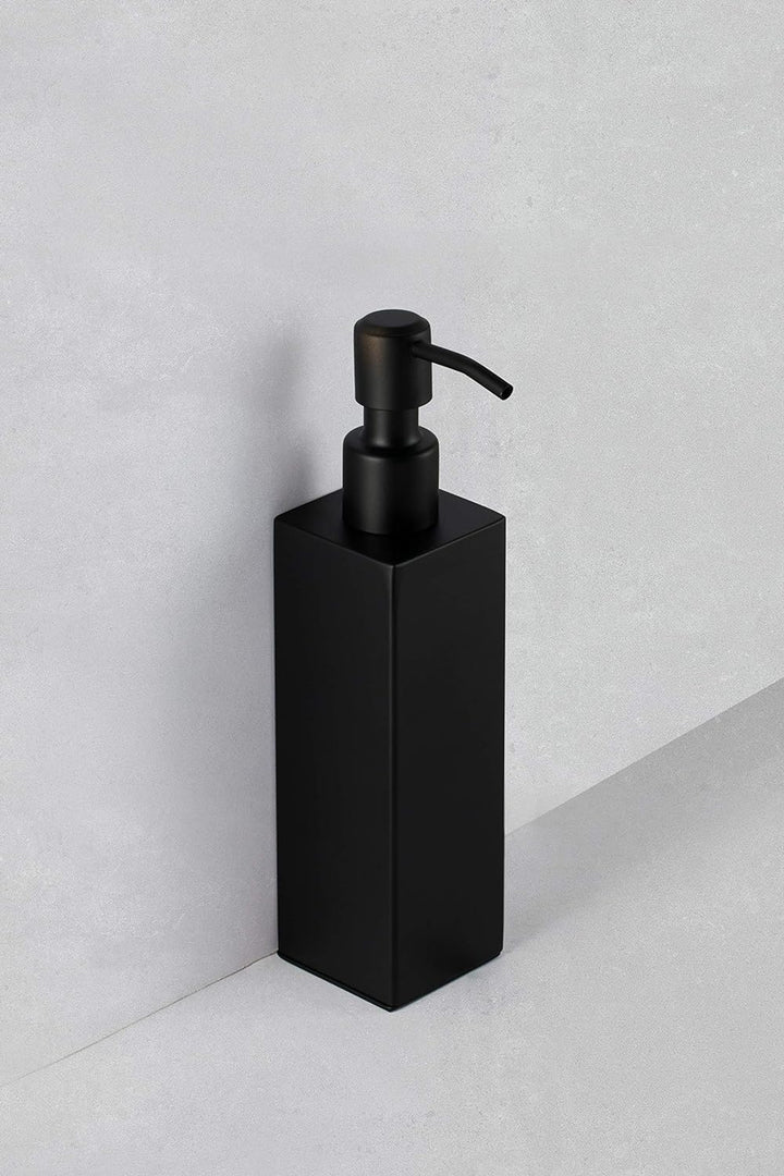 Ambrosya - Freistehender Seifenspender aus Edelstahl in Schwarz - Bad Badezimmer Halter Halterung Se