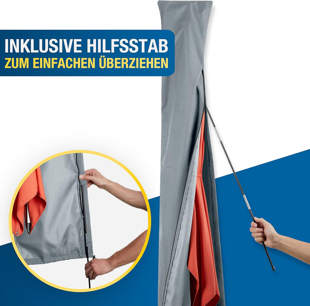 SPRINKS® Sonnenschirm Schutzhülle bis ≤ Ø 300cm - Reissfeste Sonnenschirmhülle mit UV Schutz - Wette