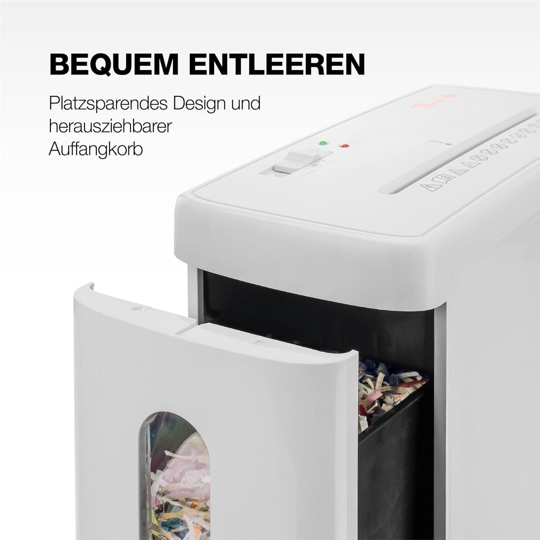 Peach Aktenvernichter SuperSilent inkl. Ölpapier | ~40dB leise | 6 Blatt | 9L/50 Blatt | 4 x 38 mm P