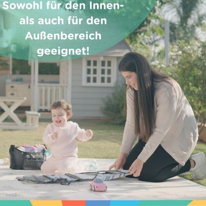 Nuby – Gepolsterte, Faltbare und wendbare Spielmatte für Babys – Leichte und weiche Bodenmatte zum S