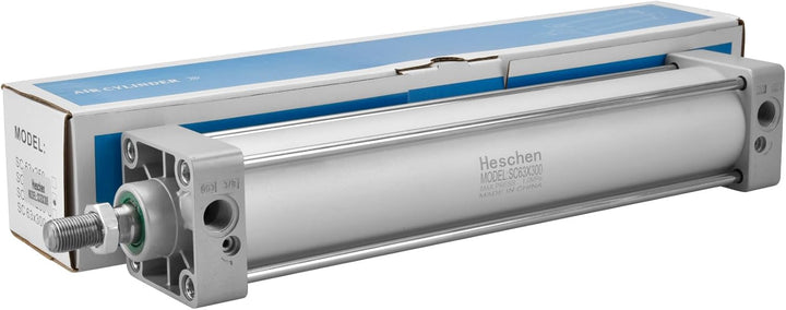 Heschen Pneumatischer Standard-Luftdruckzylinder, SC 63-300, PT3/8 Anschluss, 63mm Bohrung, 300mm Hu