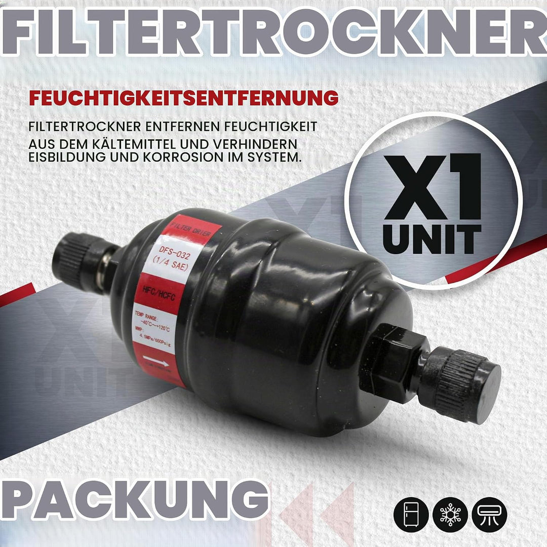 DOJA Barcelona | Filtertrockner | Pack 1 | Luftfilter Entfeuchter | 42 Bar-1/4 SAE-50cm3 | Unidirekt