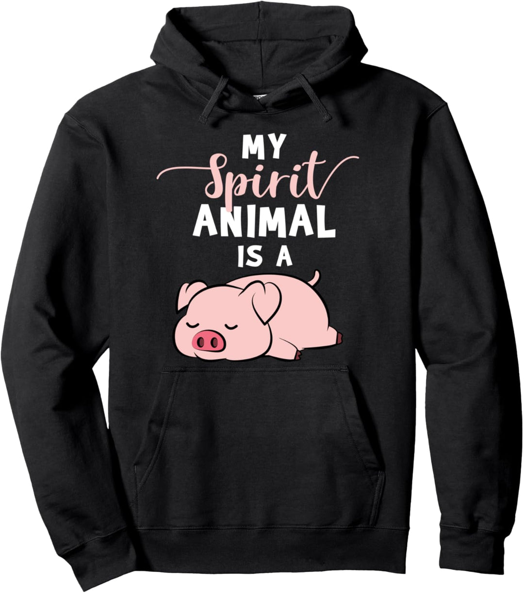 My Spirit Animal is a Pig Gifts For Pig Lovers Pig Design Pullover Hoodie