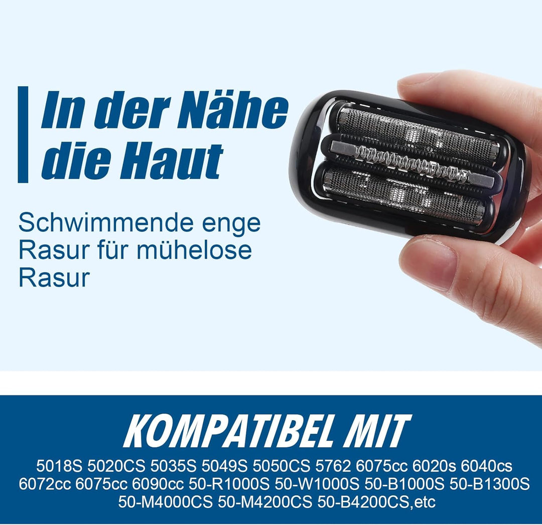2PCS Ersatzkopf für Braun Series 5 53B Elektrorasierer – Einfaches Anbringen, sanfte Rasur, kompatib