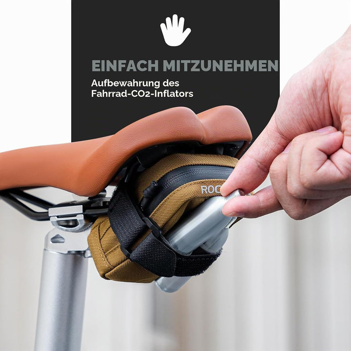 ROCKBROS Fahrrad Satteltasche Mini Tragbare Fahrradsatteltasche Kompakte Aufbewahrungstasche Rennrad