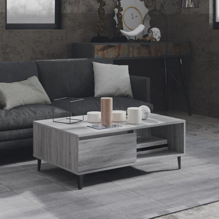 WIFESE Couchtisch mit Offenes Fach 90x60x35 cm Beistelltisch Holz Modernes Design Wohnzimmertisch Kl