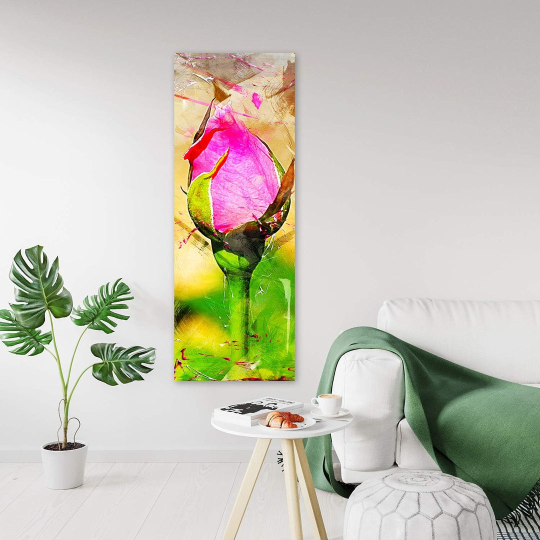 Feeby Dekobild Blume Deko Wand Kunstdruck mehrfarbig 50x150 cm Deko Paneel 50x150 cm mehrfarbig_b, D