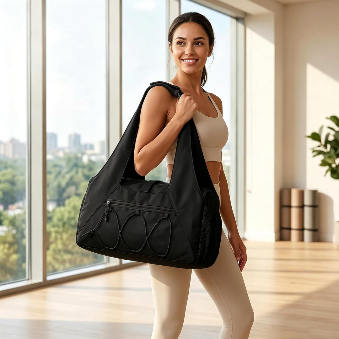 Sporttasche Damen - Sporttasche mit Schuhfach und Nassfach - Gym Tasche Leicht Wasserabweisend - Rei