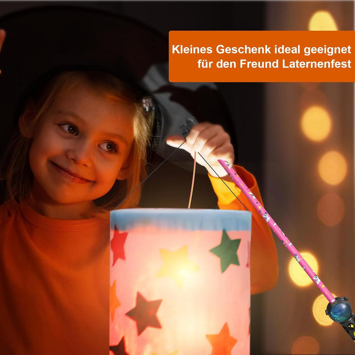 4er LED Laternenstab Elektrisch 50cm für St Martin,Sankt Martin Laterne Kinder Elektrischer Stab für