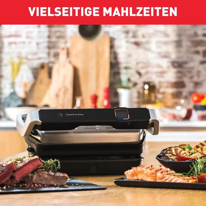 Tefal Optigrill Elite GC750D | Kontaktgrill | Elektrischer Indoor-Grill | 12 automatische Grillprogr