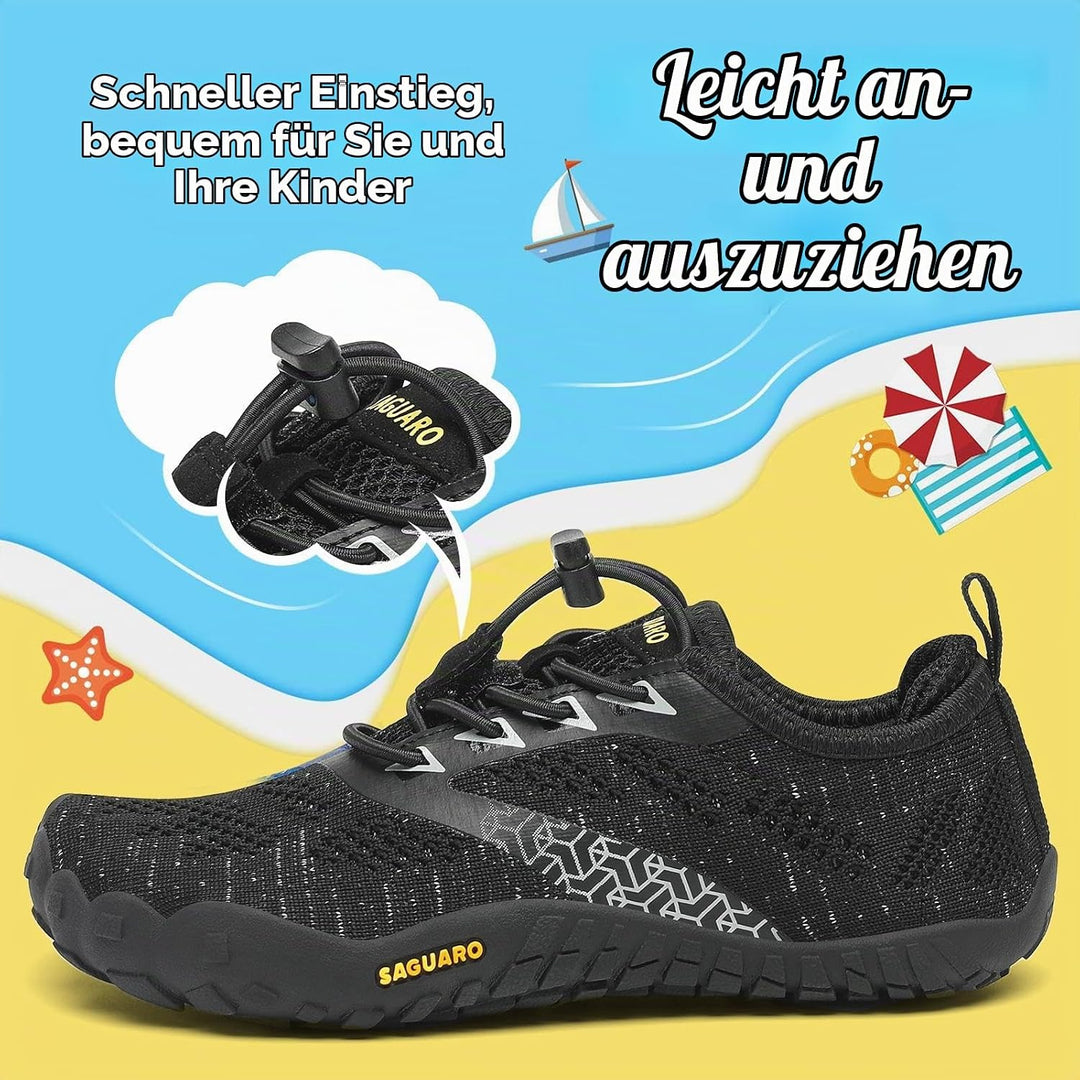 SAGUARO Kinder Barfussschuhe Schnell Trocknend Badeschuhe,24-36 EU 25 EU Schwarz, 25 EU Schwarz