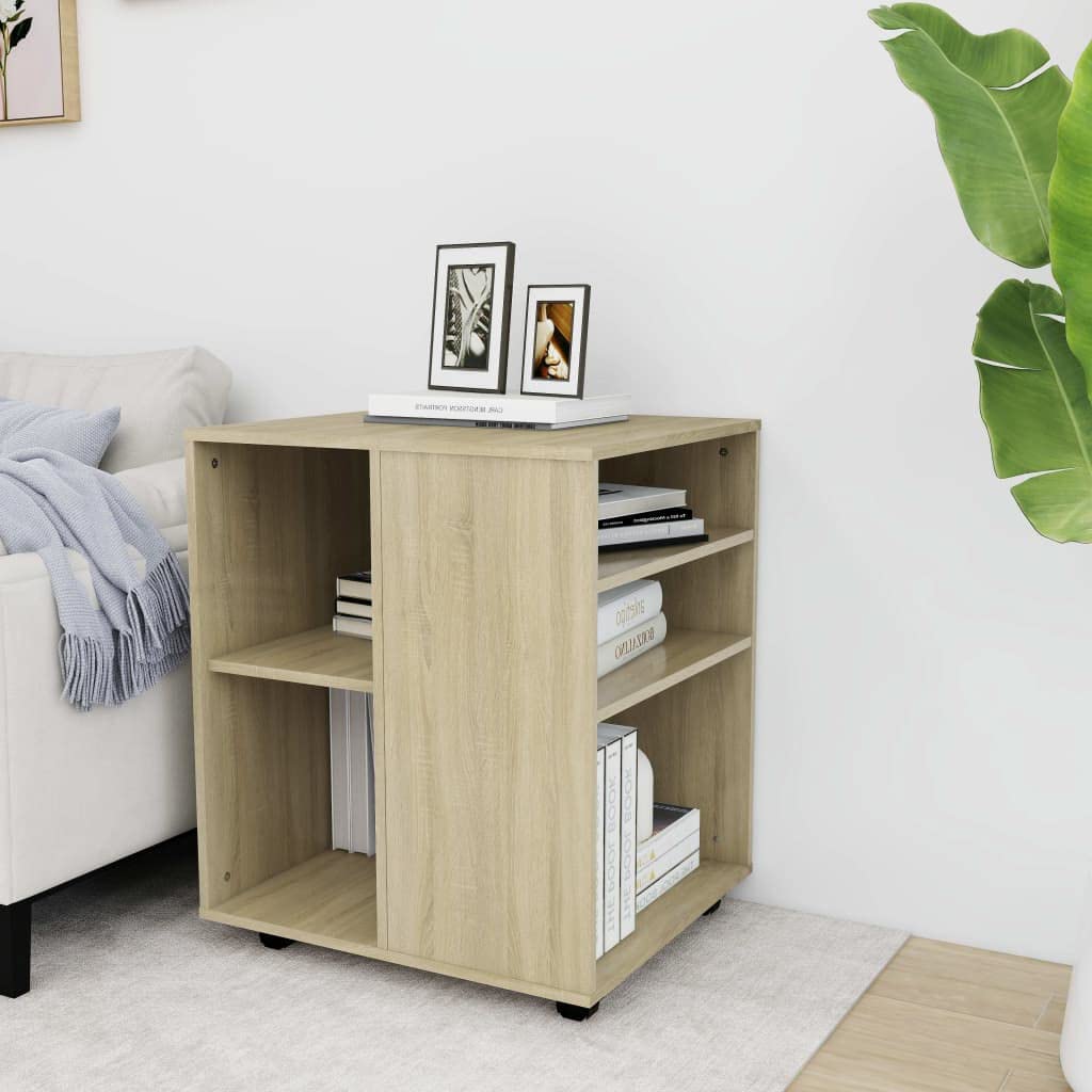 Mobiler Aktenschrank Lagerschrank aus Holzwerkstoff Beistellschrank mit Rollen für Wohnzimmer Schlaf