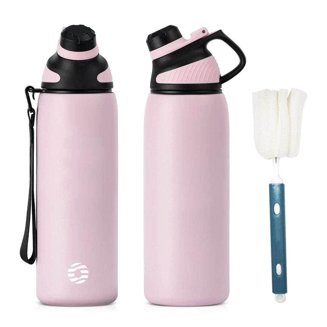 Fjbottle Edelstahl Trinkflasche Sport mit Magnetischem Deckel 1L, 800ml, 600ml, 400ml BPA-Frei Ausla