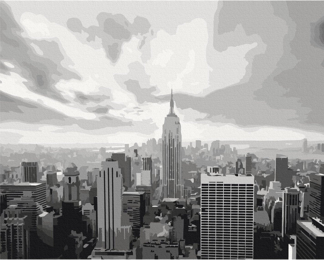 murando - Malen nach Zahlen New York 60x40 cm Malset mit Holzrahmen auf Leinwand für Erwachsene Kind