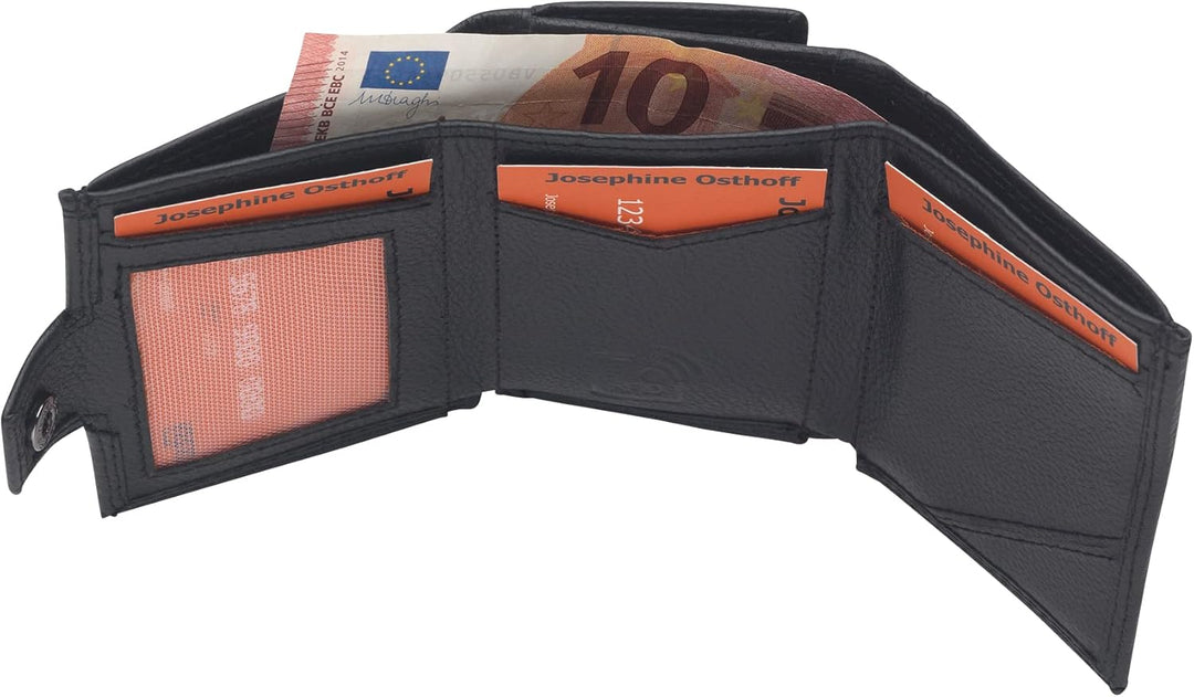 Josephine Osthoff Slim Wallet mit Münzfach Herren echt Leder mit RFID Schutz Geldeutel Damen kleine