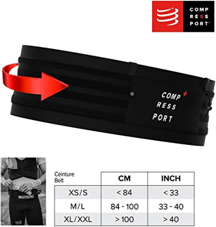 COMPRESSPORT Unisex Free Belt Pro Gürtel XL/XXL Schwarz, XL/XXL Schwarz