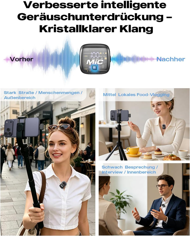 Handy Mikrofon Mini für iPhone Android und PC,für TikTok,Interview