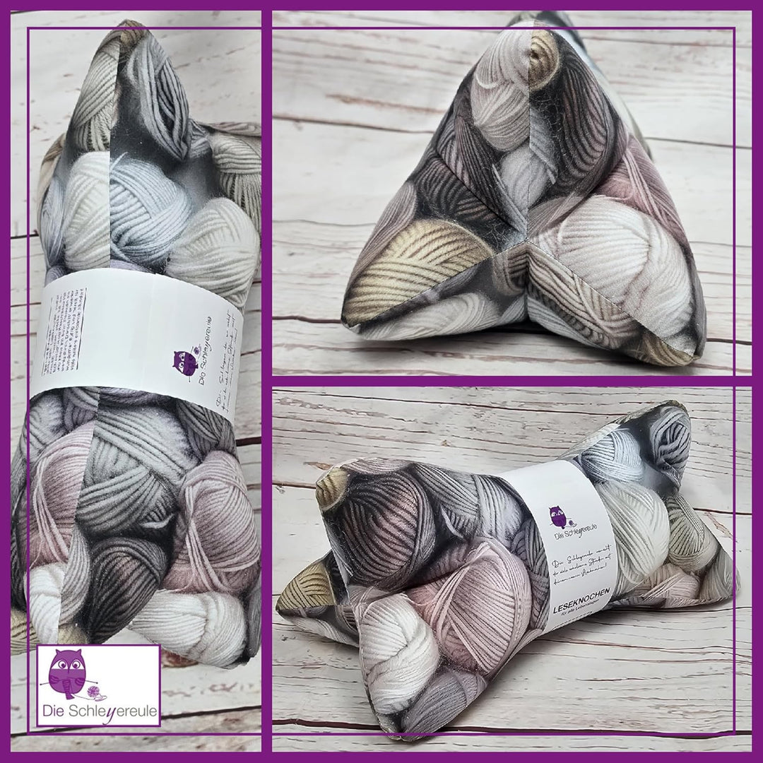 Leseknochen Nackenkissen Handmade in D, waschbar (Wollknäule), Wollknäule