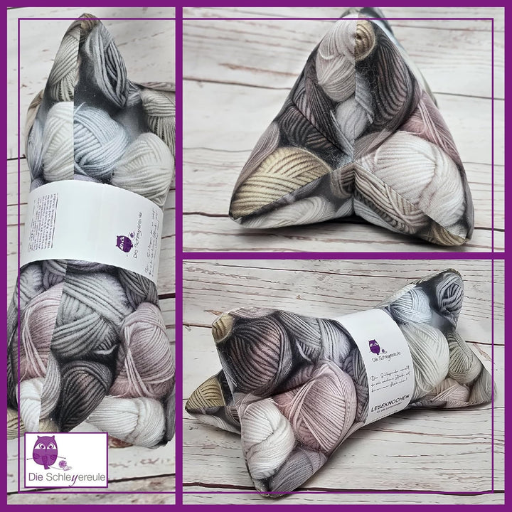 Leseknochen Nackenkissen Handmade in D, waschbar (Wollknäule), Wollknäule