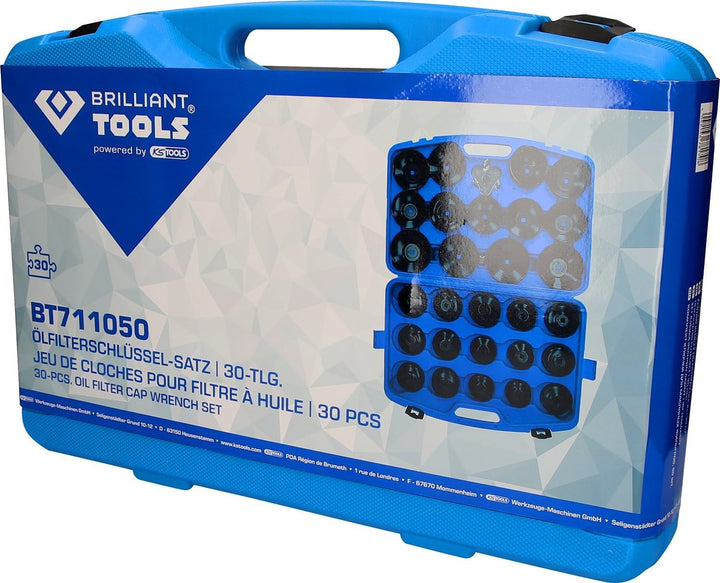BRILLIANT TOOLS BT711050 Ölfilterschlüssel-Satz, 30-tlg [Powered by KS TOOLS]