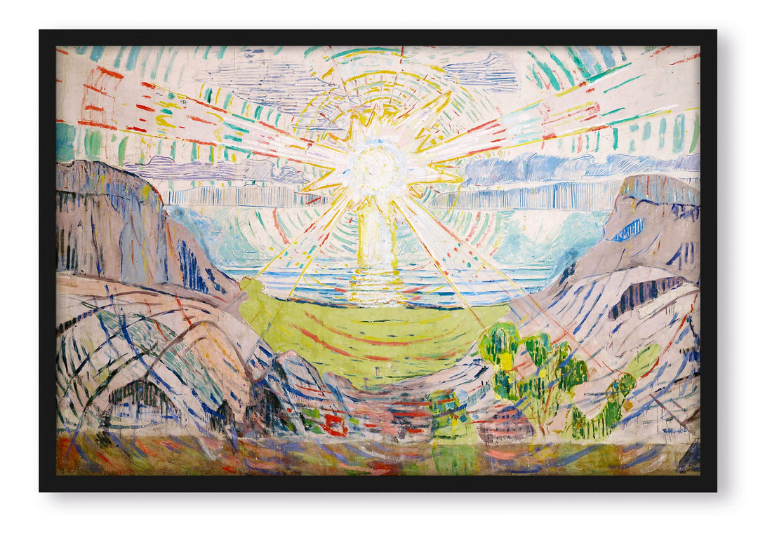 Generisch Edvard Munch - Die Sonne, Poster im Bilderrahmen / Format: 55x40cm / Kunstdruck gerahmt, 5
