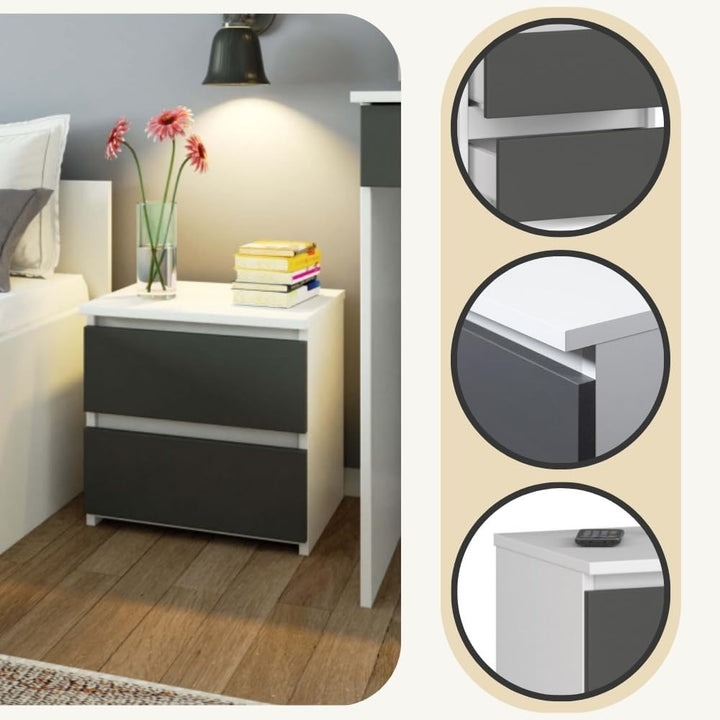 AKORD | Kommode Set 2 Schubladen Sideboard Mehrzweckschrank Schrank | Schreibtisch | ecktisch | Eck