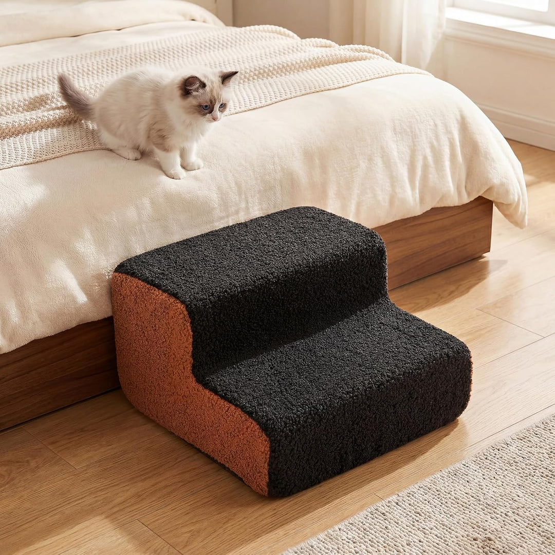 COSTWAY 2 stufige Hundetreppe, Haustiertreppe tragbar für kleine Hunde & alte Katzen, Katzentreppe m