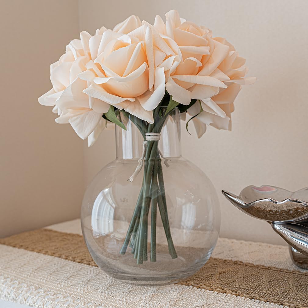 DUYONE Künstliche Rosen, einzelner Stiel, 10 Stück, künstliche Seidenblumen, Blumenstrauss, fühlt si