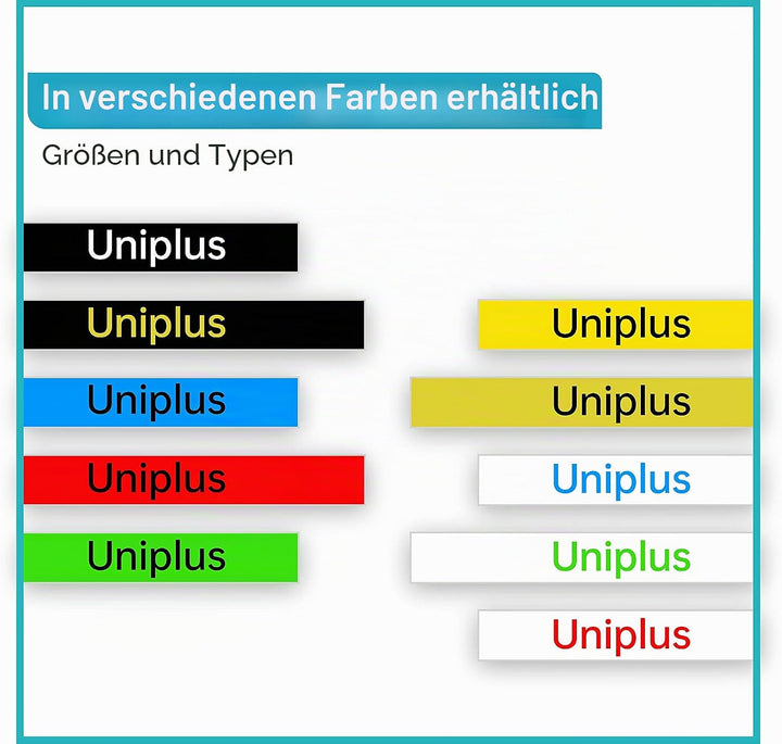 UniPlus 6x Kompatibel D1 Schriftband als Ersatz für Dymo D1 45013 45010 45016 45017 45018 45019 für