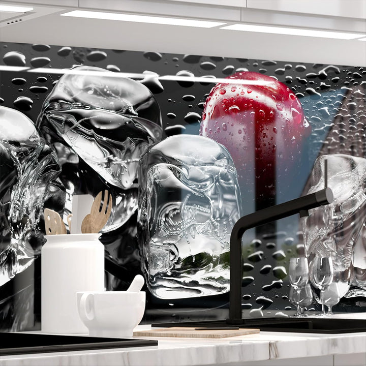 StickerProfis Küchenrückwand selbstklebend Glasoptik - Kirschen UND EIS - 1.8mm, Versteift, alle Unt