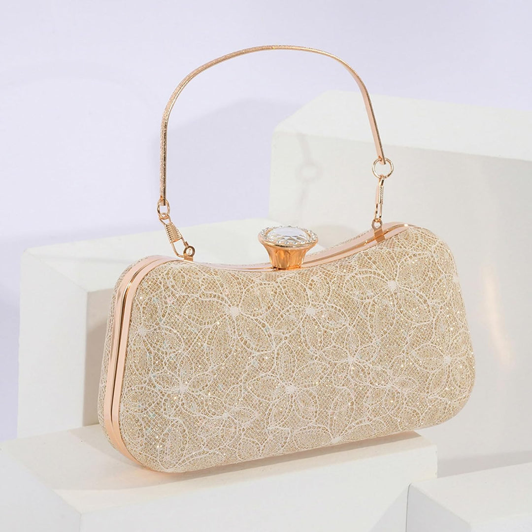 CORIOS Damen Elegante Abendtasche Blumen Clutch Pailletten Schultertasche Hochzeit Brautbörse Handta