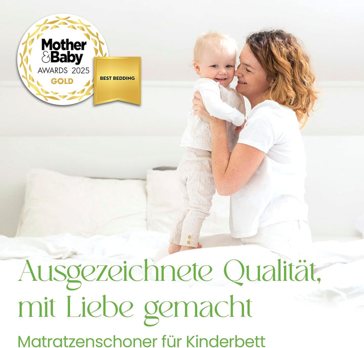 Matratzenschoner 60x120 Baby Wasserdicht 100% Bambus Matratzenschutzbezug für Kinderbetten weiche At