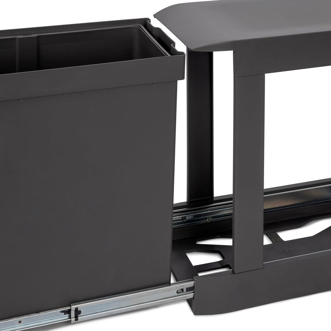Emuca - Recyclingbehälter für Küche, 1 x 30 Liter, Unterseitigbefeistigung und automatische Extrakti