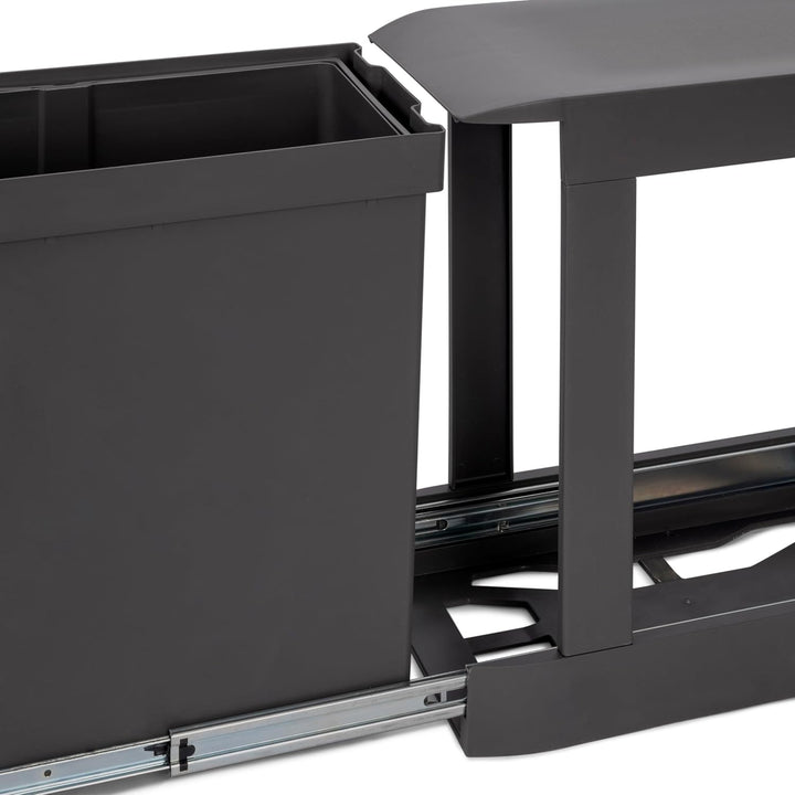 Emuca - Recyclingbehälter für Küche, 1 x 30 Liter, Unterseitigbefeistigung und automatische Extrakti