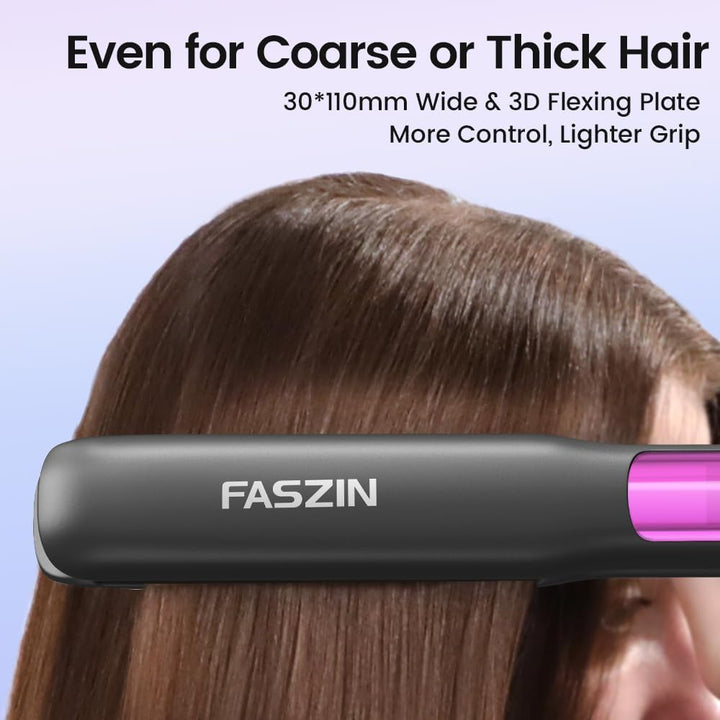 Faszin 2 in 1 Glätteisen Locken und Glätten, Titanplatten Ionen Haarglätter für einen glatten Stil,