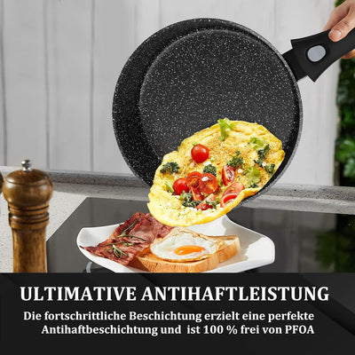 HOMELUX Pfanne Induktion Antihaft-pfanne mit Deckel 24cm,3L Bratpfanne Hoher Rand Pan mit deckel Alu