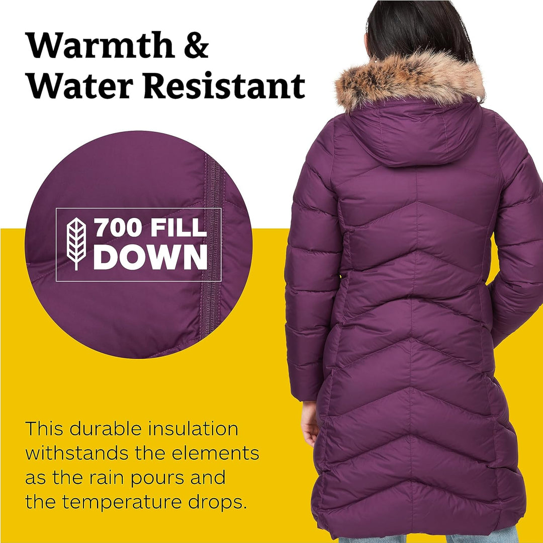 Marmot Damen Wm's Montreaux Coat, Leichte Daunenjacke, 700 Fill-Power, warmer Parka, stylisher Winte