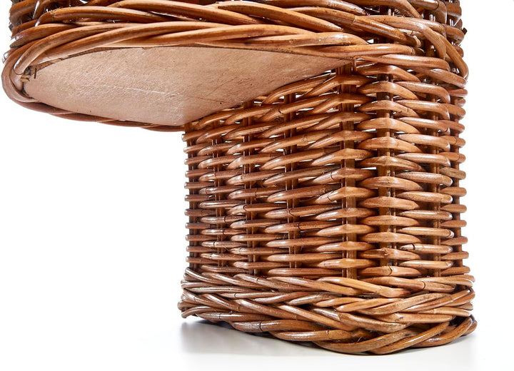 Kobolo Treppenkorb Korb Henkelkorb aus Rattan geflochten - lacak - mit Henkel Braun, Braun