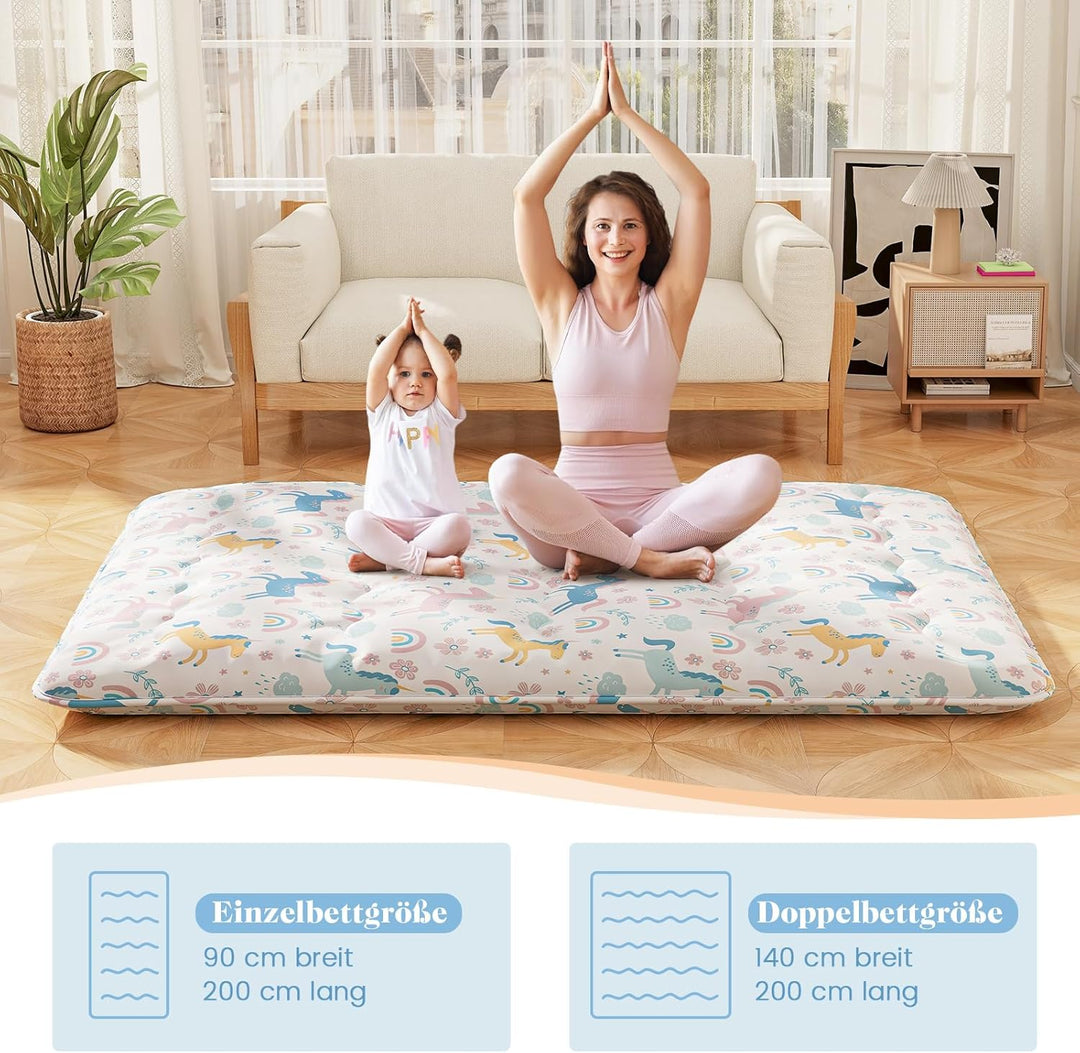 COSTWAY Japanische Futon Matratze, Tatami-Matte, Bodenmatratze, Klappmatratze mit waschbarem Bezug,