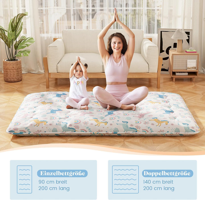 COSTWAY Japanische Futon Matratze, Tatami-Matte, Bodenmatratze, Klappmatratze mit waschbarem Bezug,